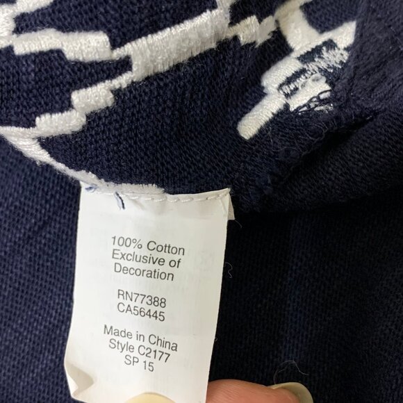 J.Crew Tunic Top. Short Sleeve. 100% Cotton. Blue. Embroidered. Women. Size XS - Picture 8 of 9